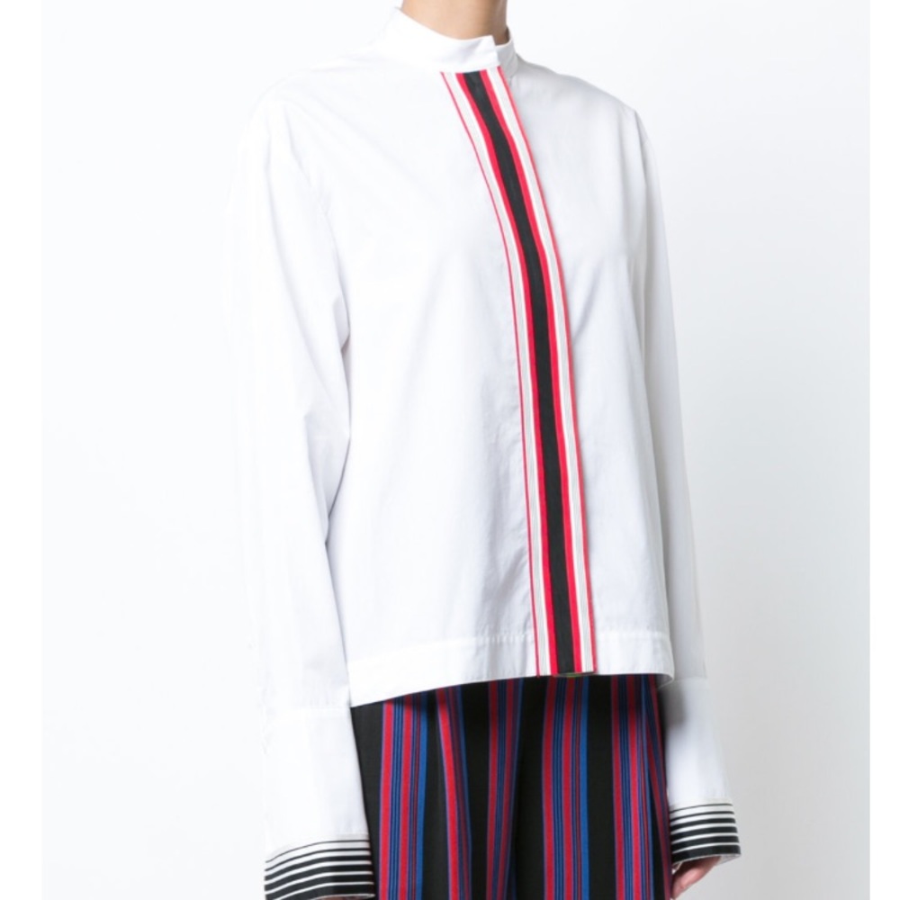 NWOT DVF Grosgrain Trim Button Down